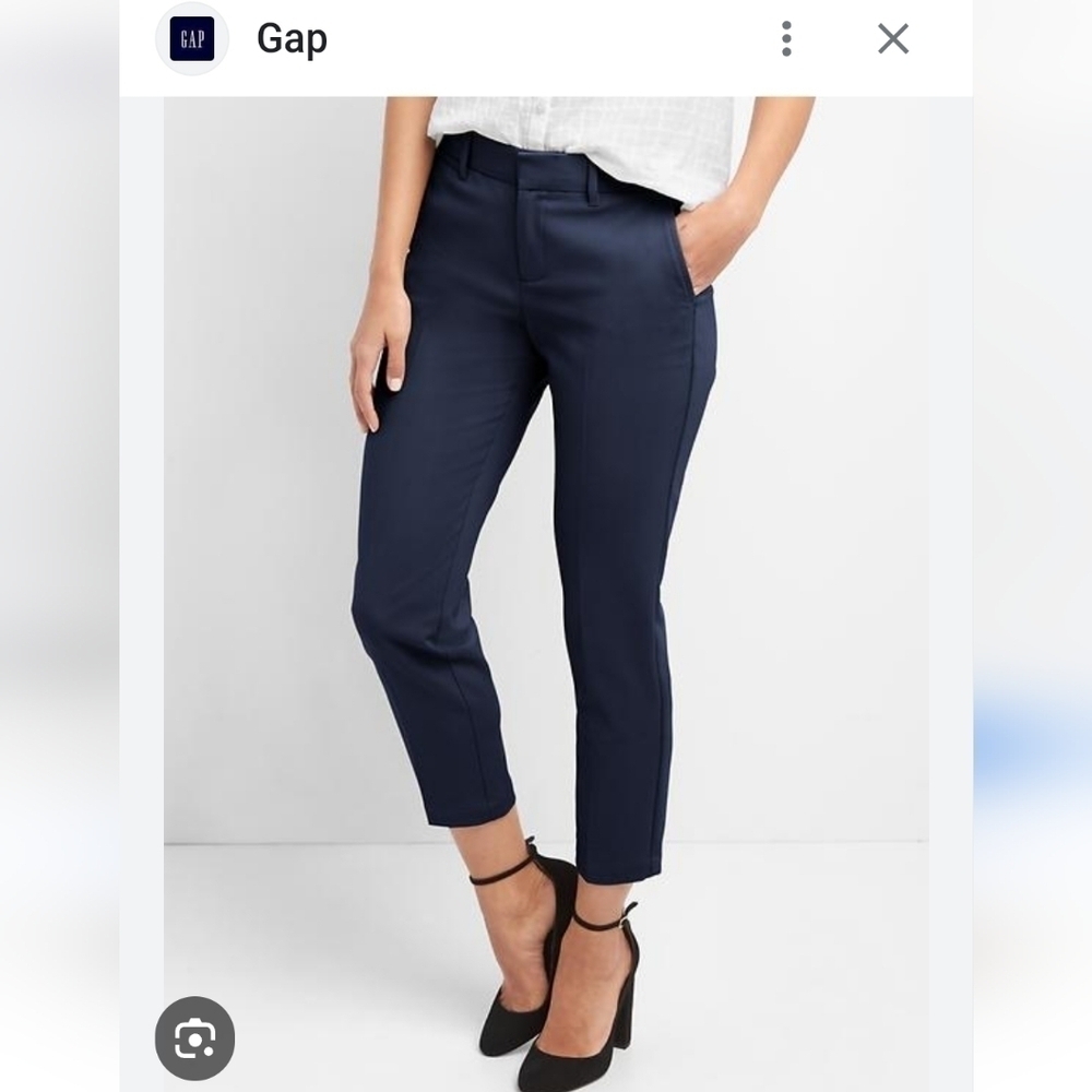 NWT GAP SLIM CROPPED TWO WAY STRETCH 2R Navy Blue Pants